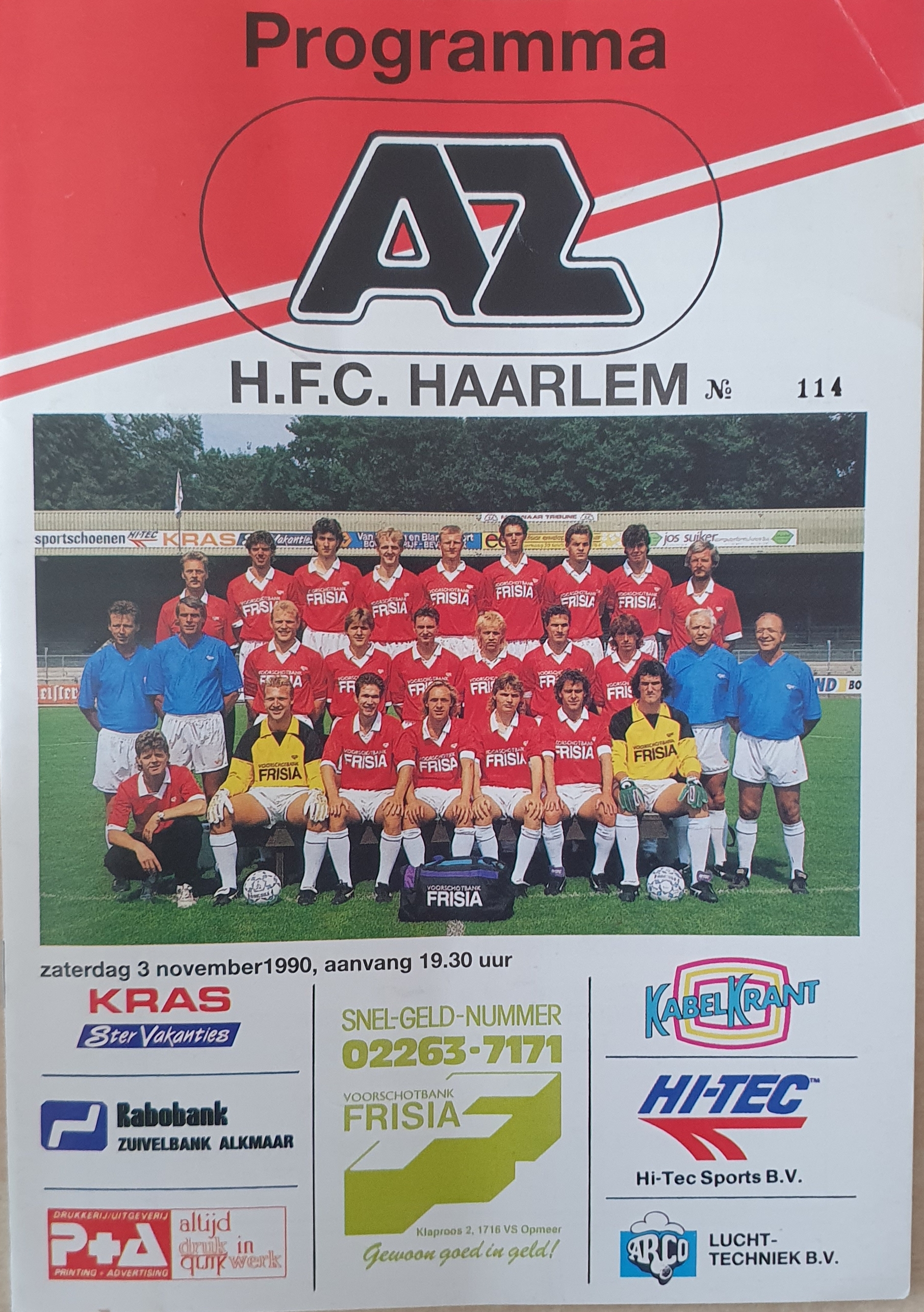 AZ Programma 3-nov-1990 Haarlem